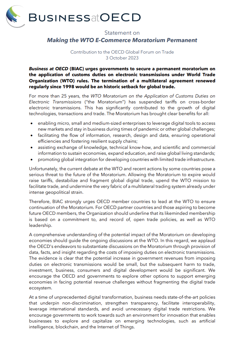 WTO e-commerceMoratorium